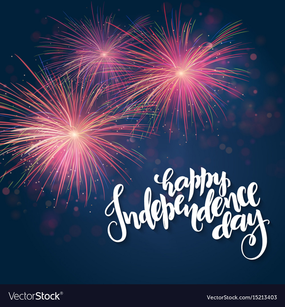 Independence day greetings card with hand