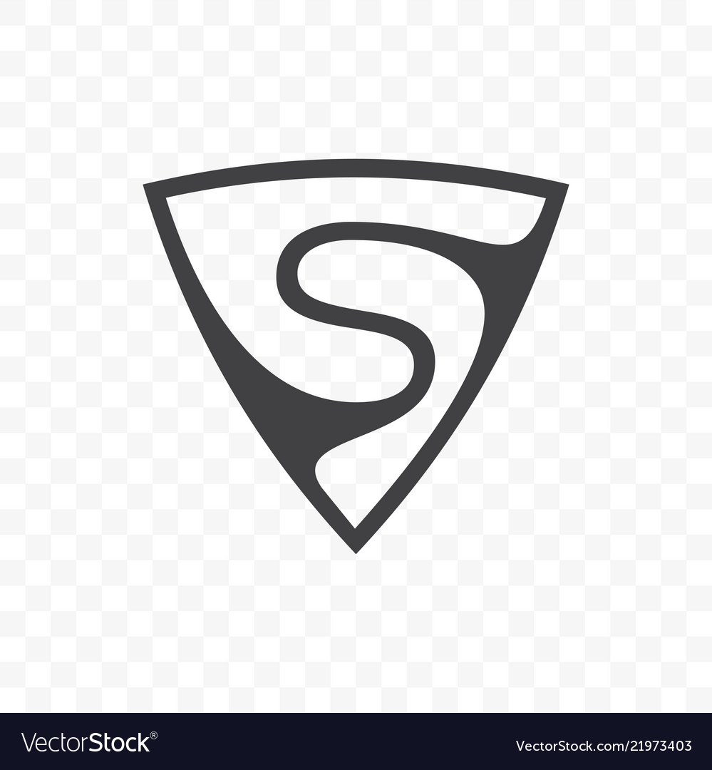 Letter s in triangle shield icon vector image Letter s in triangle shield icon