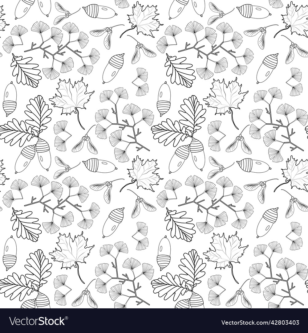 Pattern with autumn leaves Royalty Free Vector Image