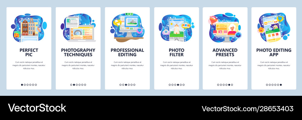 Photo editor software smartphone application Vector Image