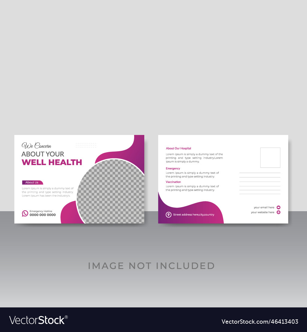 Professional medical postcard design template Vector Image