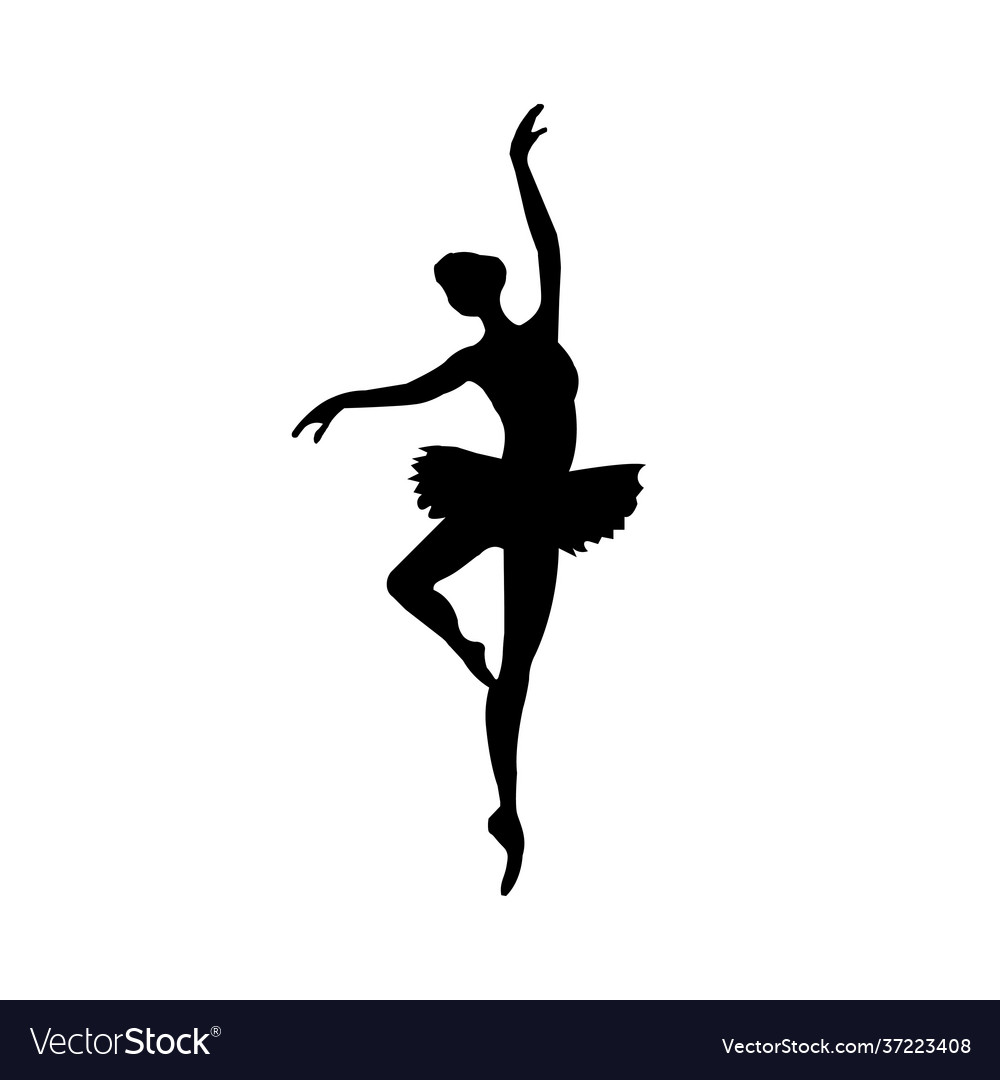 Black silhouette a ballerina Royalty Free Vector Image