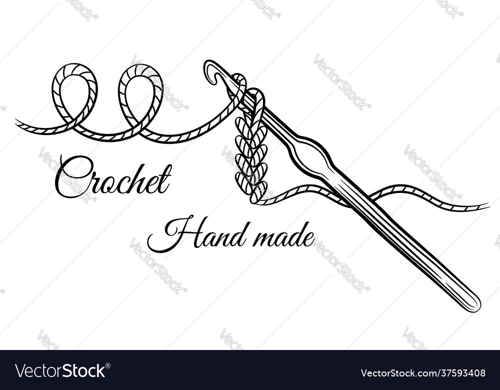 Young woman knits with large knitting needles Vector Image