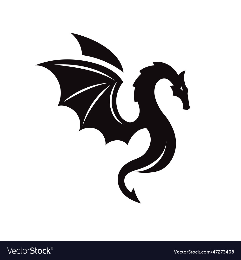 Dragons silhouettes stylized Royalty Free Vector Image