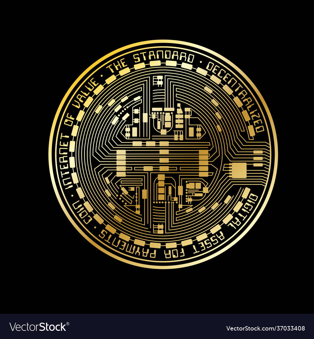 Empty coin gold silhouette Royalty Free Vector Image