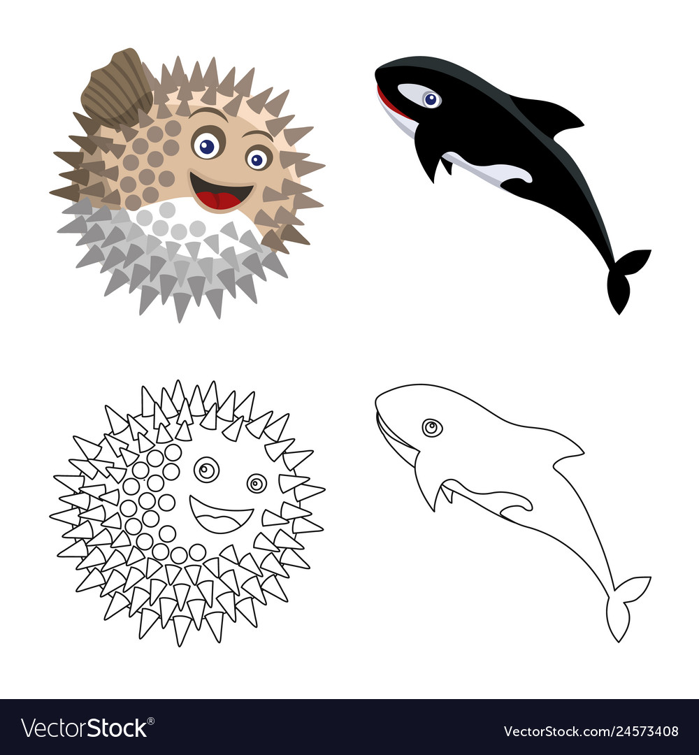 Isolated object of sea and animal symbol