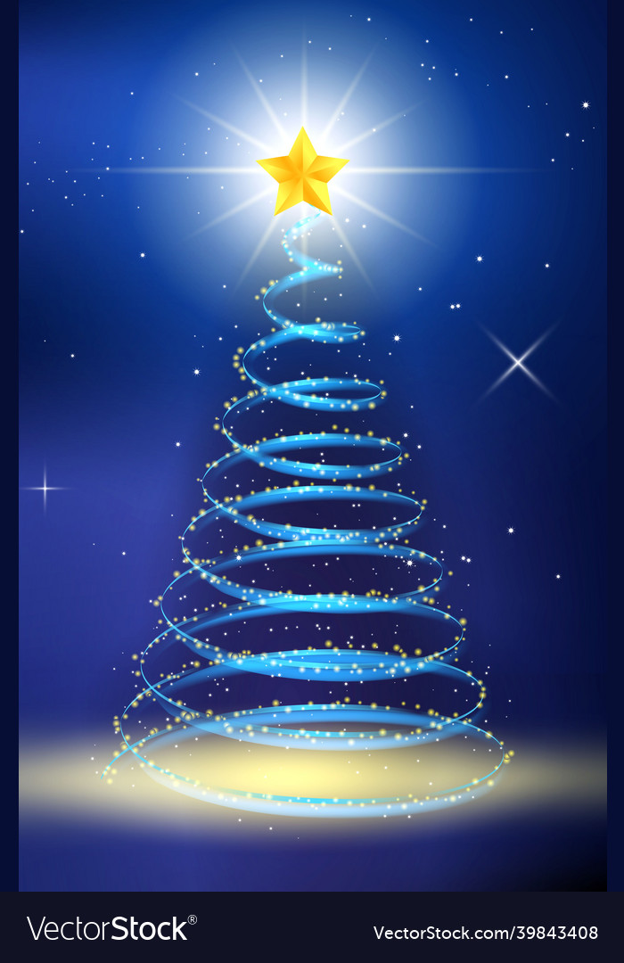 Realistic christmas tree with magical light Vector Image
