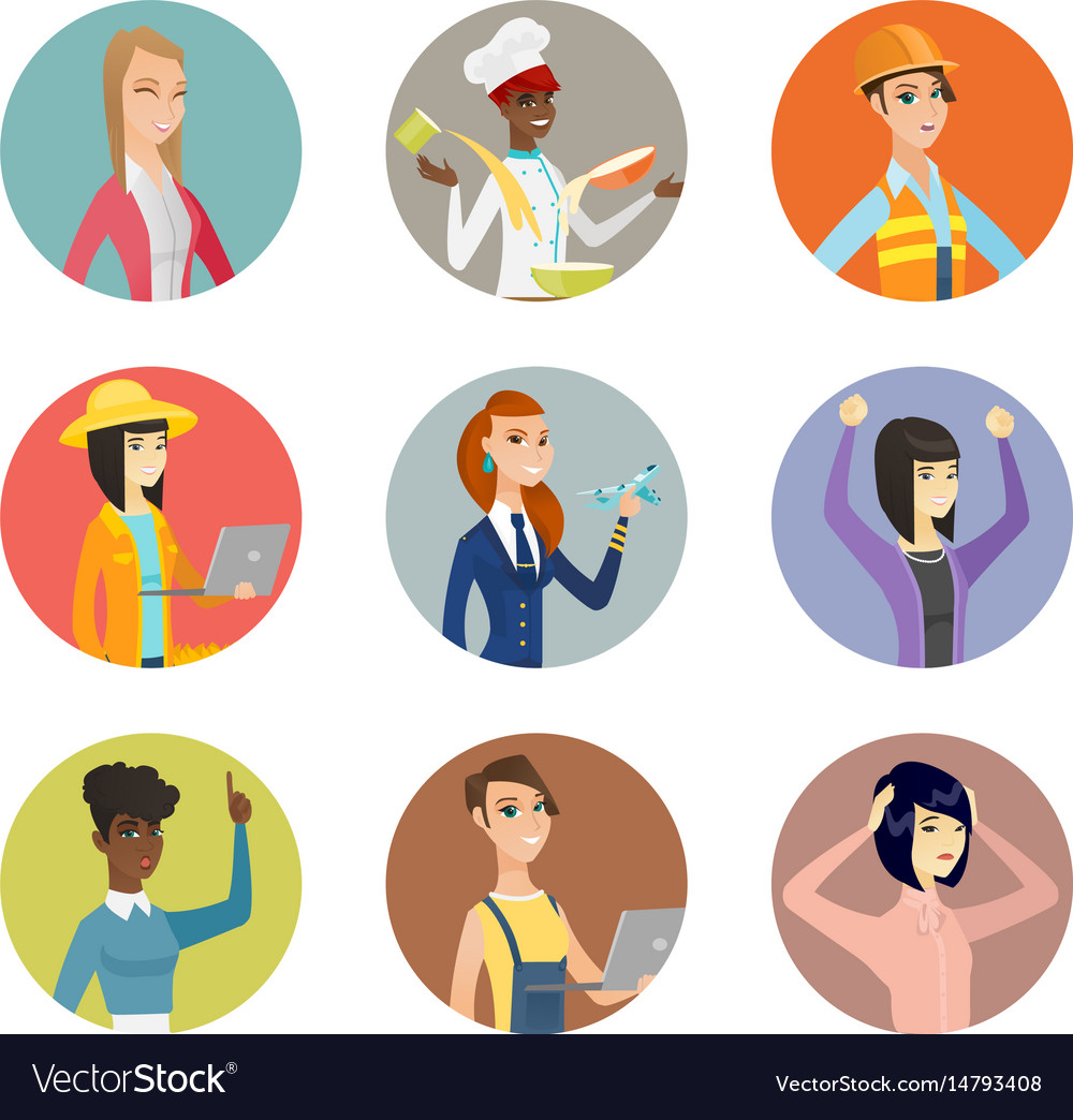 Set of characters different professions Royalty Free Vector