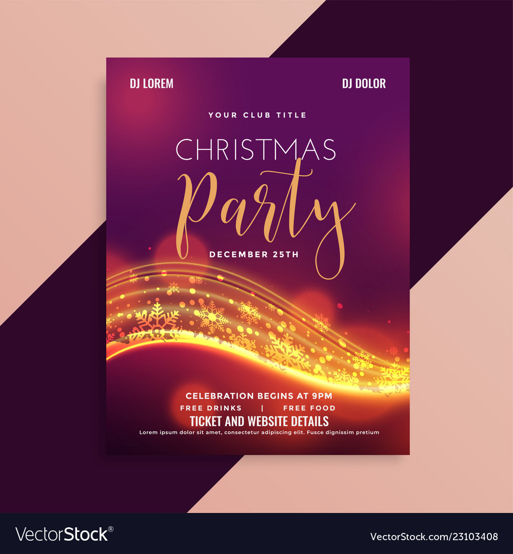 Shiny christmas party flyer with light streak