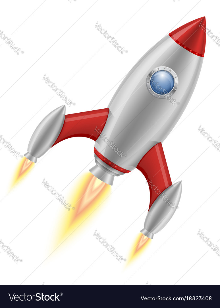 Space rocket retro spaceship Royalty Free Vector Image