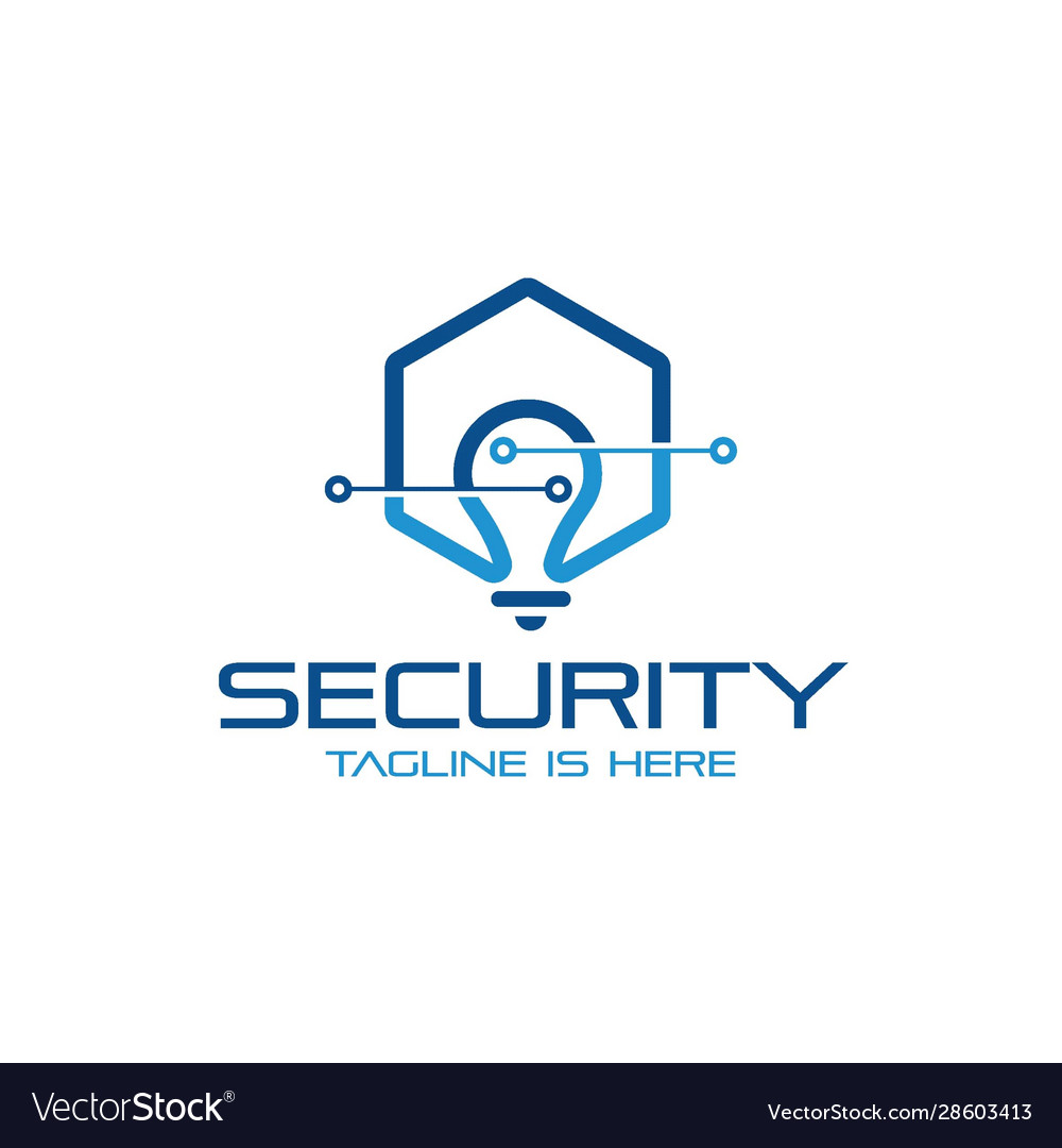 Blue security logo Royalty Free Vector Image - VectorStock
