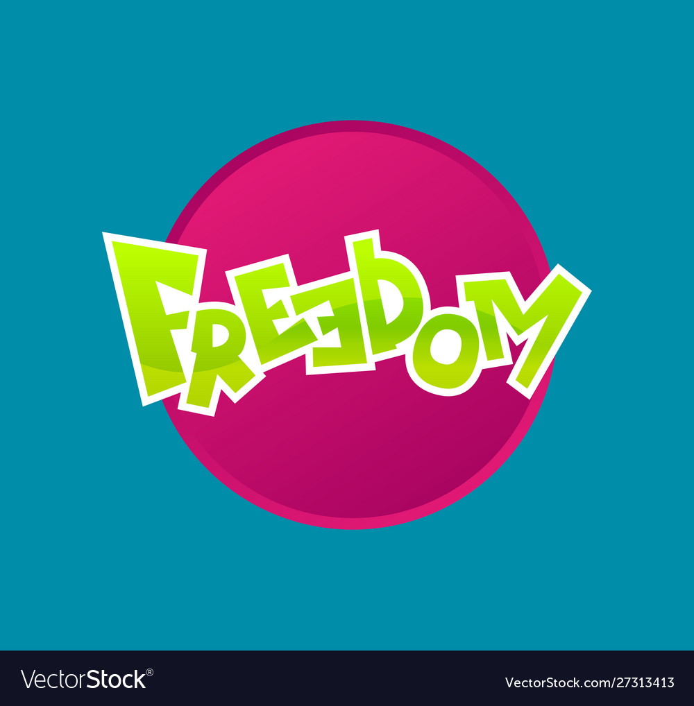 Freedom logo flat design Royalty Free Vector Image