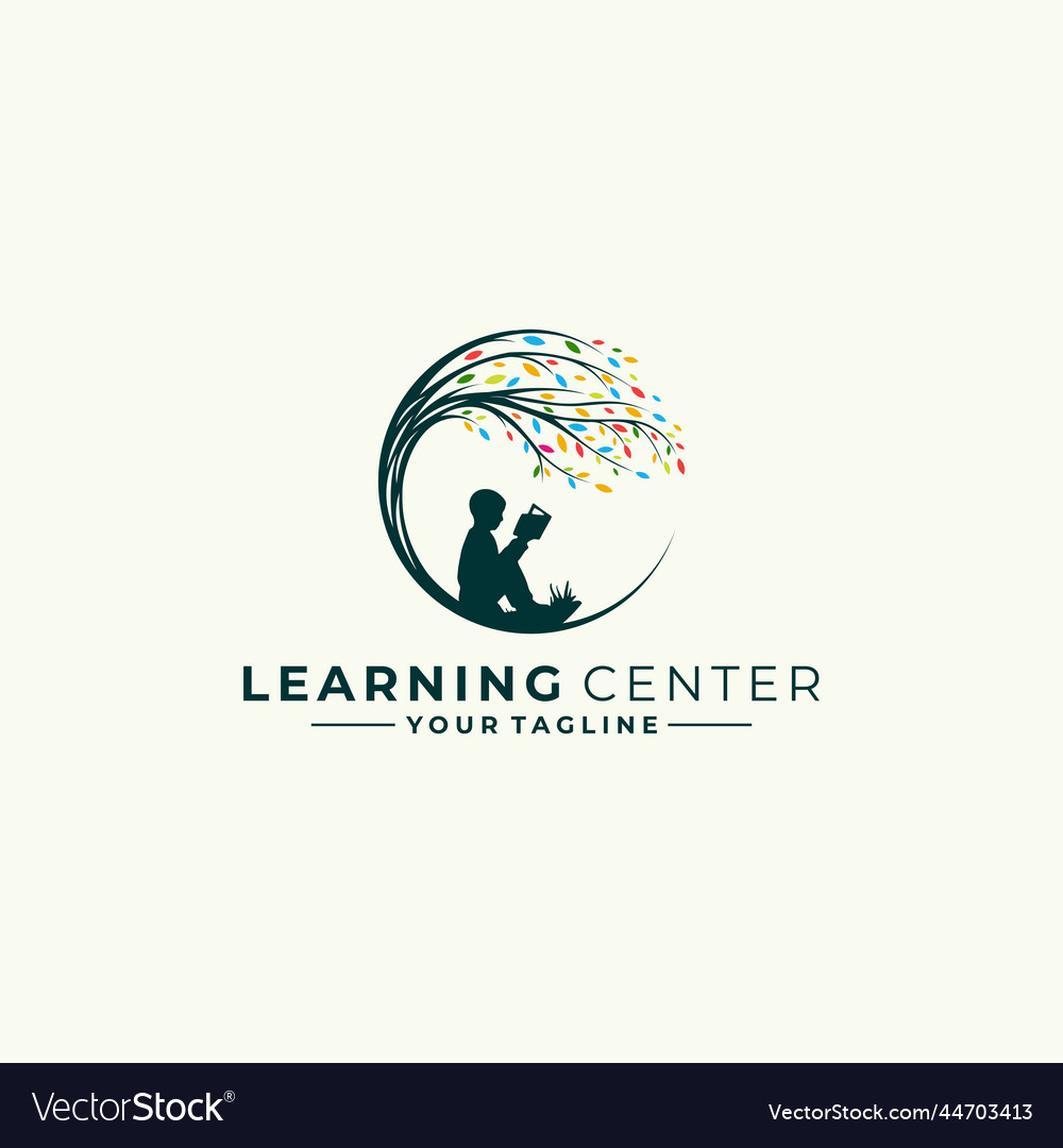 Learning center logo design template Royalty Free Vector