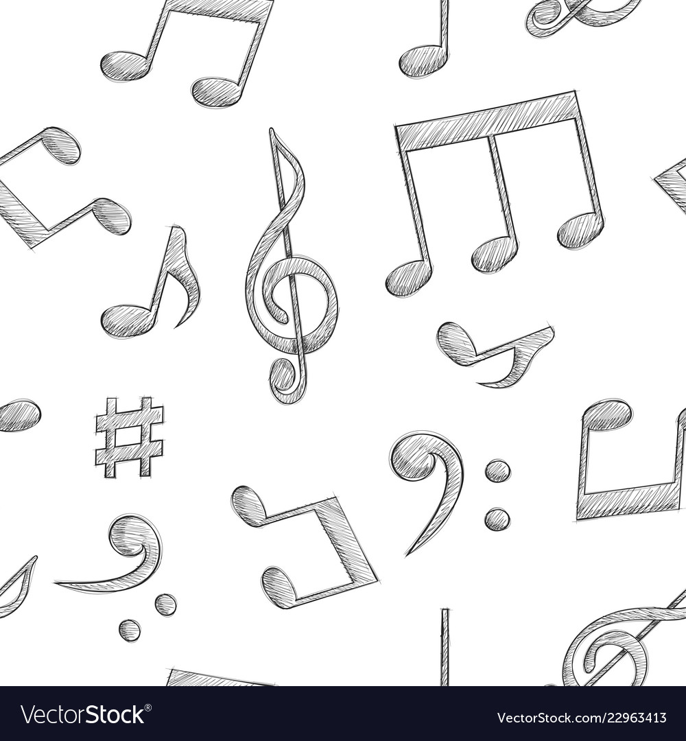 Music signs notes and symbols on white background Vector Image