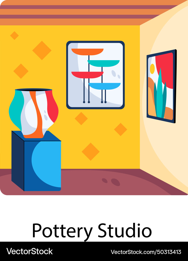 Pottery studio Royalty Free Vector Image - VectorStock
