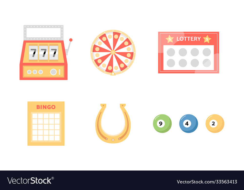 Set icons casino lottery