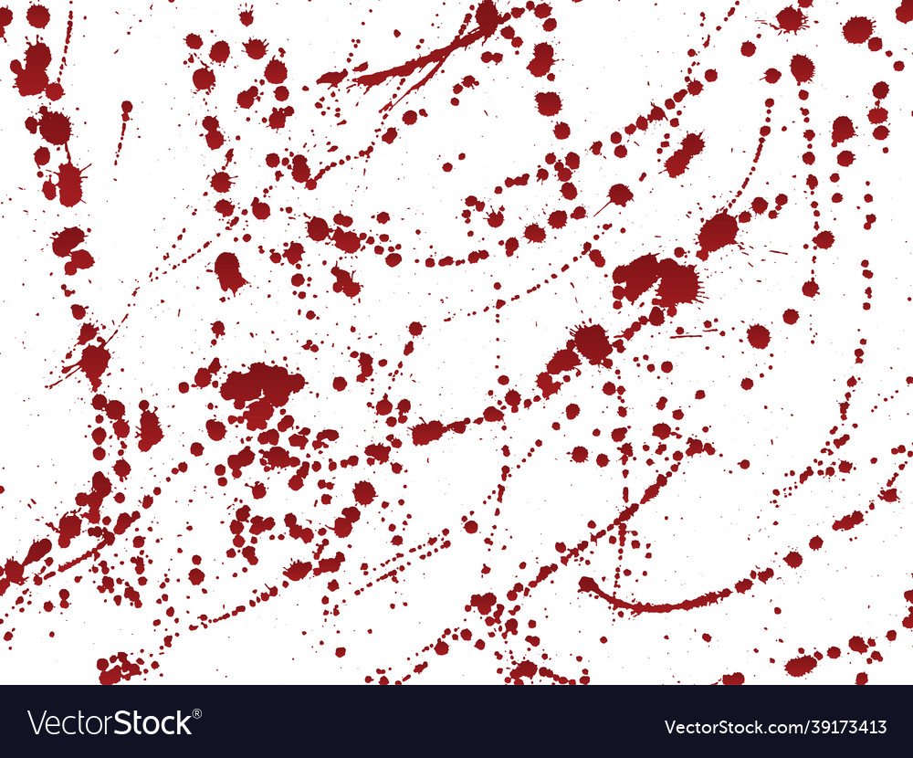 Set of dripping blood splashes drops and trail Vector Image