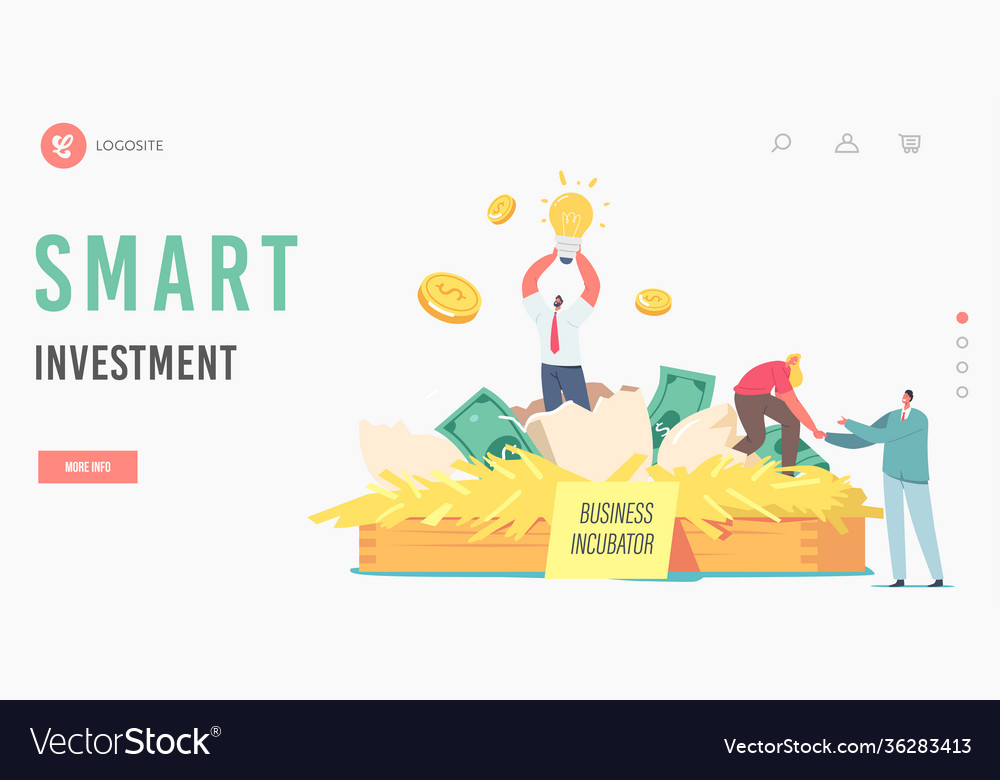 Smart investment landing page template happy Vector Image