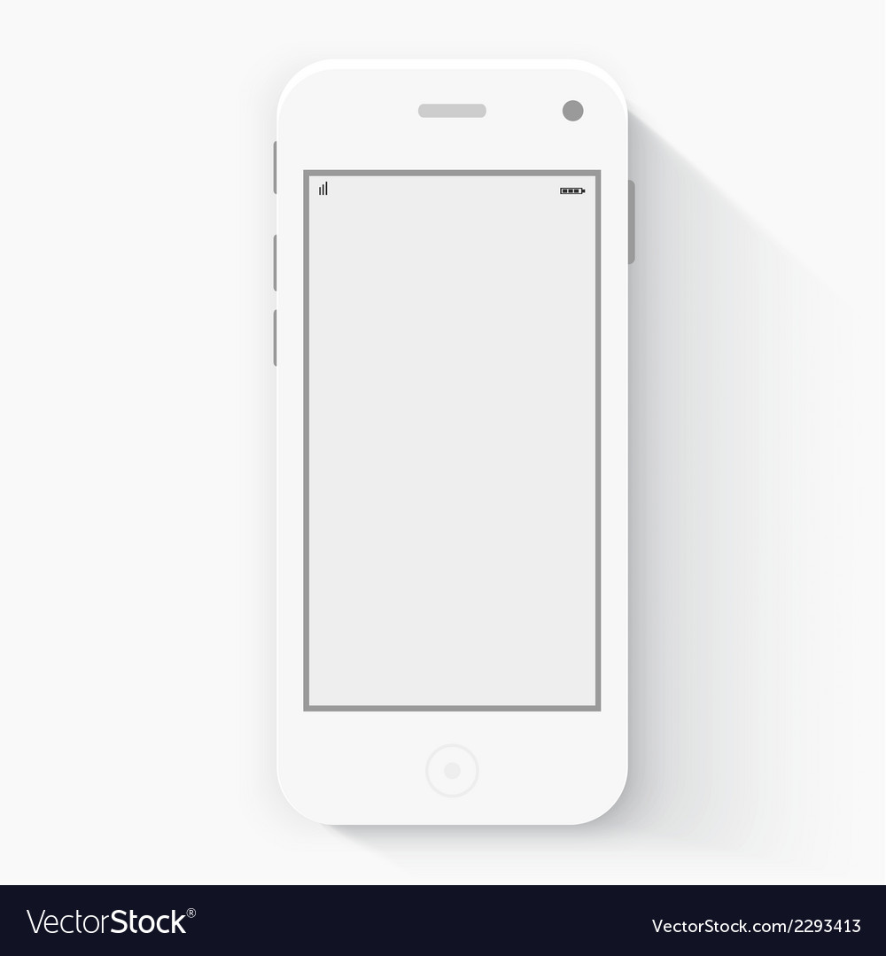 Smart phone with isolated realistic white