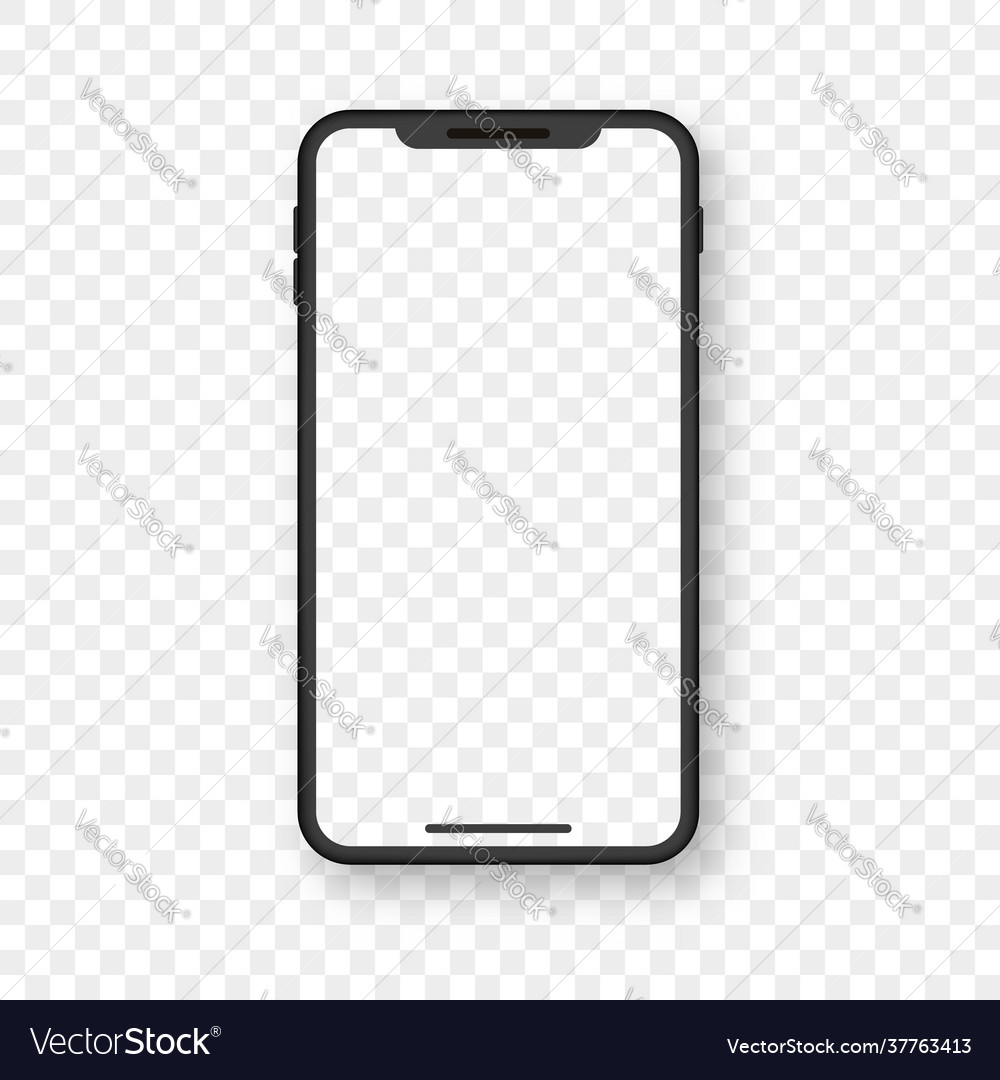 Smartphone Mockup With Transparent Screen Black Vector Image