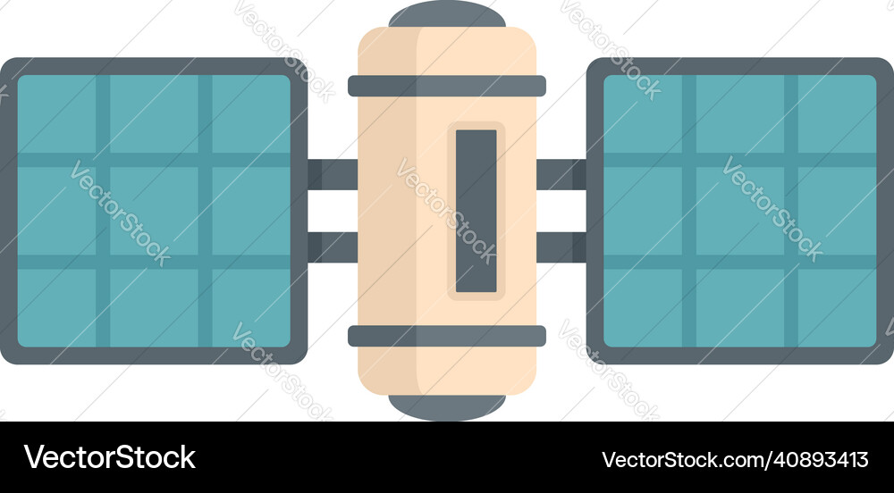 Space satellite icon flat isolated Royalty Free Vector Image