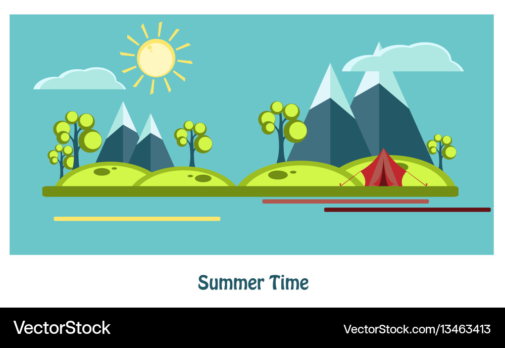 Summer flat design Royalty Free Vector Image - VectorStock