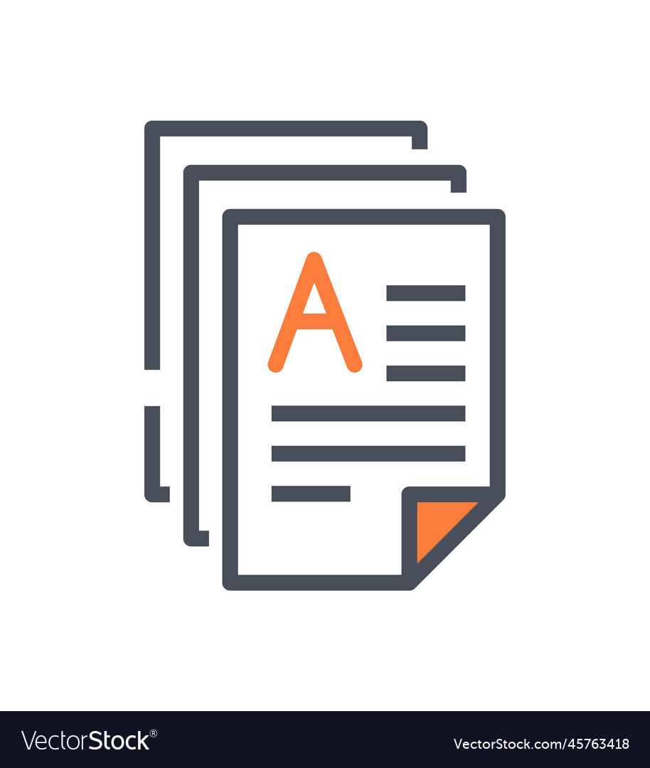 Business document orange icon