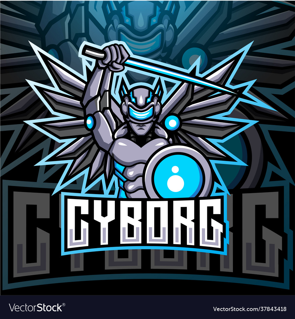 Cyborg fighter sport e-sport mascot gaming team logo vector premium Stock  Vector