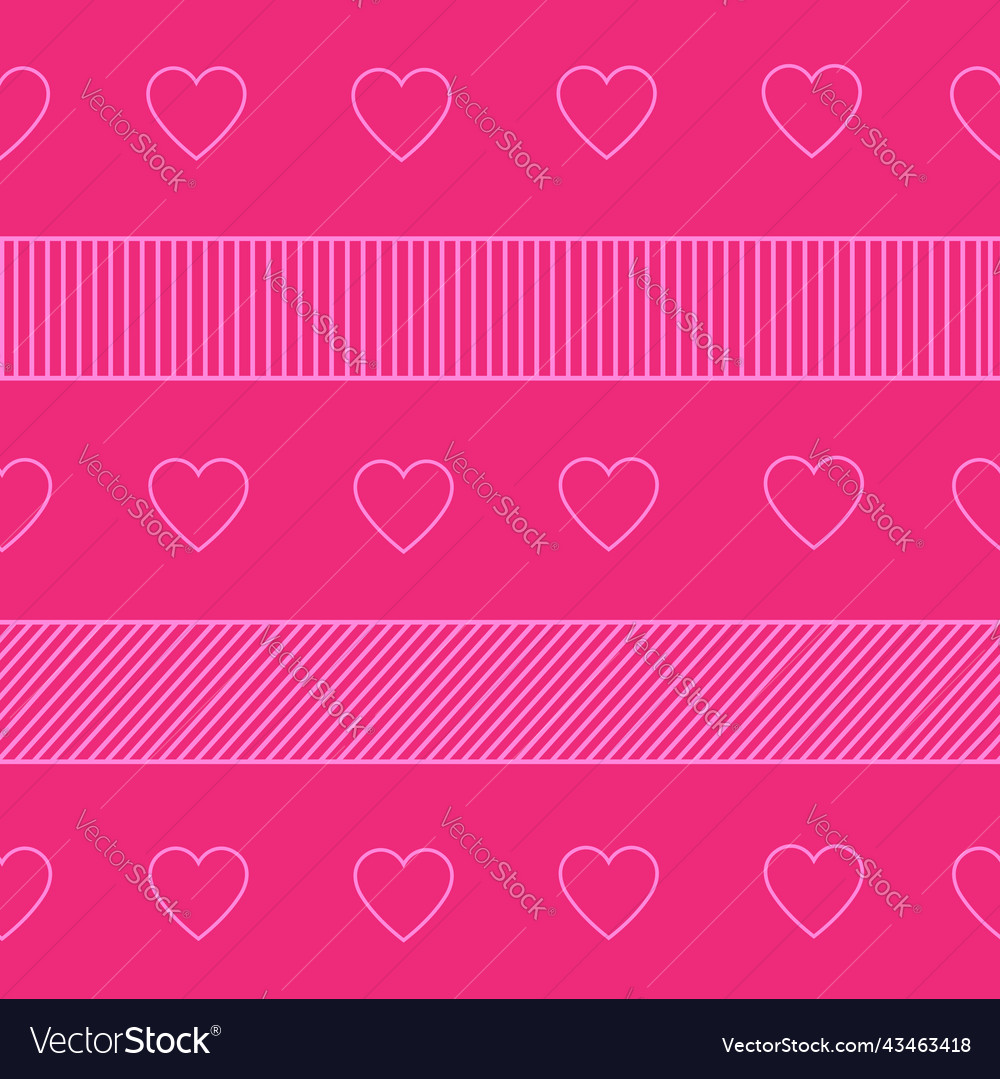 Heart and lined stripe light pink seamless pattern