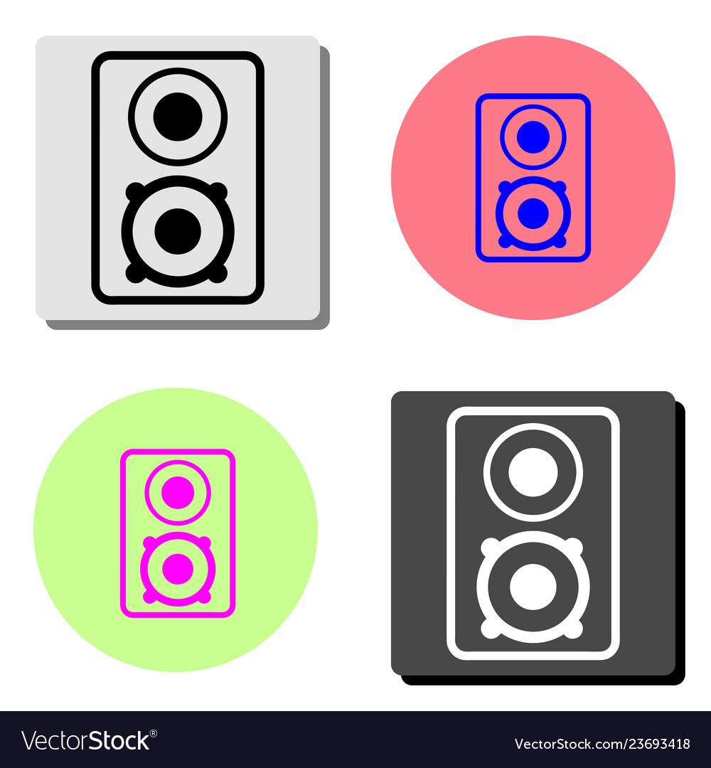 Musiksäule Audio-Lautsprecher flaches Symbol