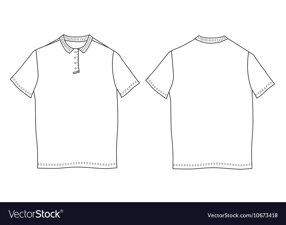  Polo  shirt template  Front and back views Vector Image