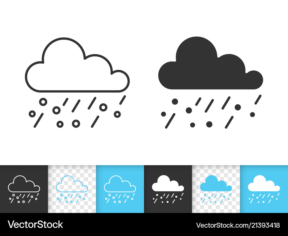 Rain simple black line icon Royalty Free Vector Image