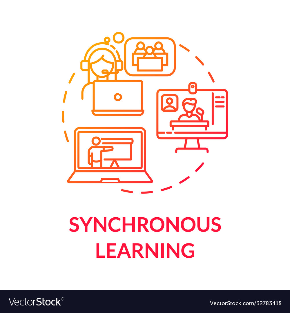 Synchronous learning concept icon Royalty Free Vector Image