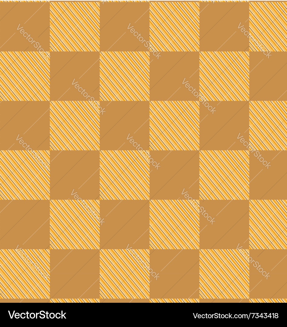 Yellow brown checked fabric seamless pattern Vector Image