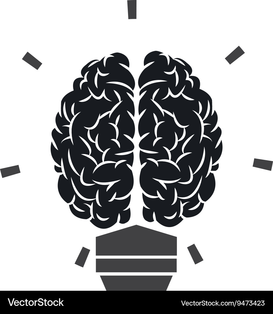 Brain lightbulb icon Royalty Free Vector Image
