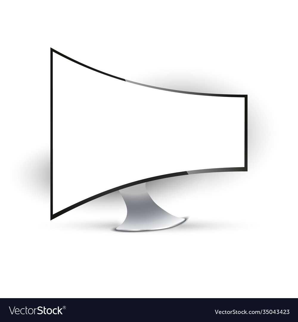 Curved screen desktop monitor side view