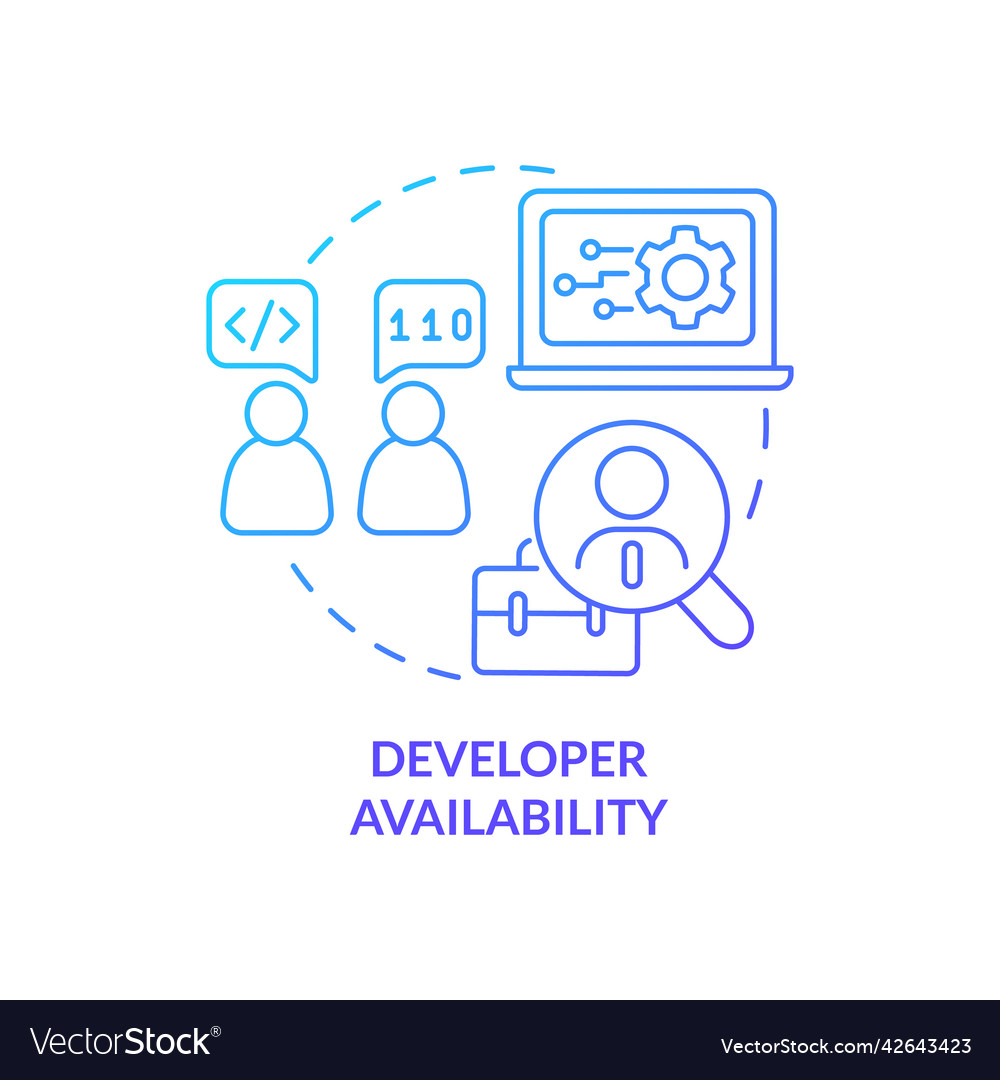 Developer availability blue gradient concept icon Vector Image