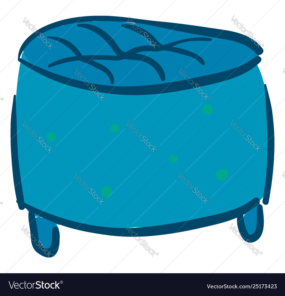 Drawing a round blue-colored stool or color