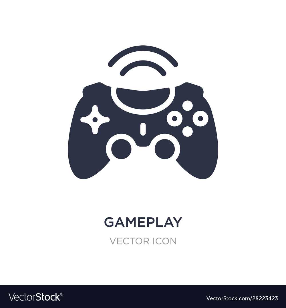 Gameplay icon on white background simple element