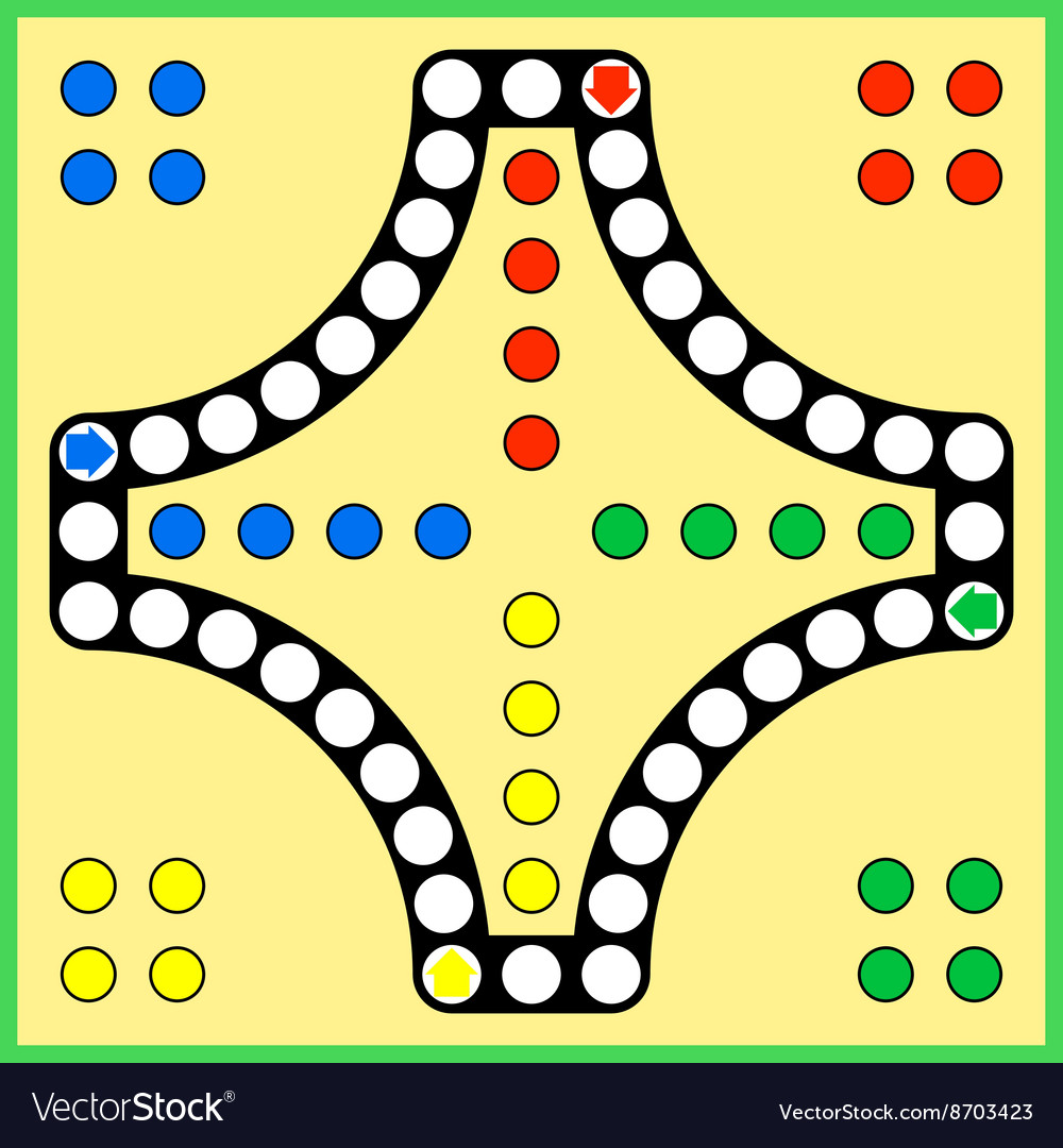 Ludo Board Game For Printing With Vector Illustration Stock