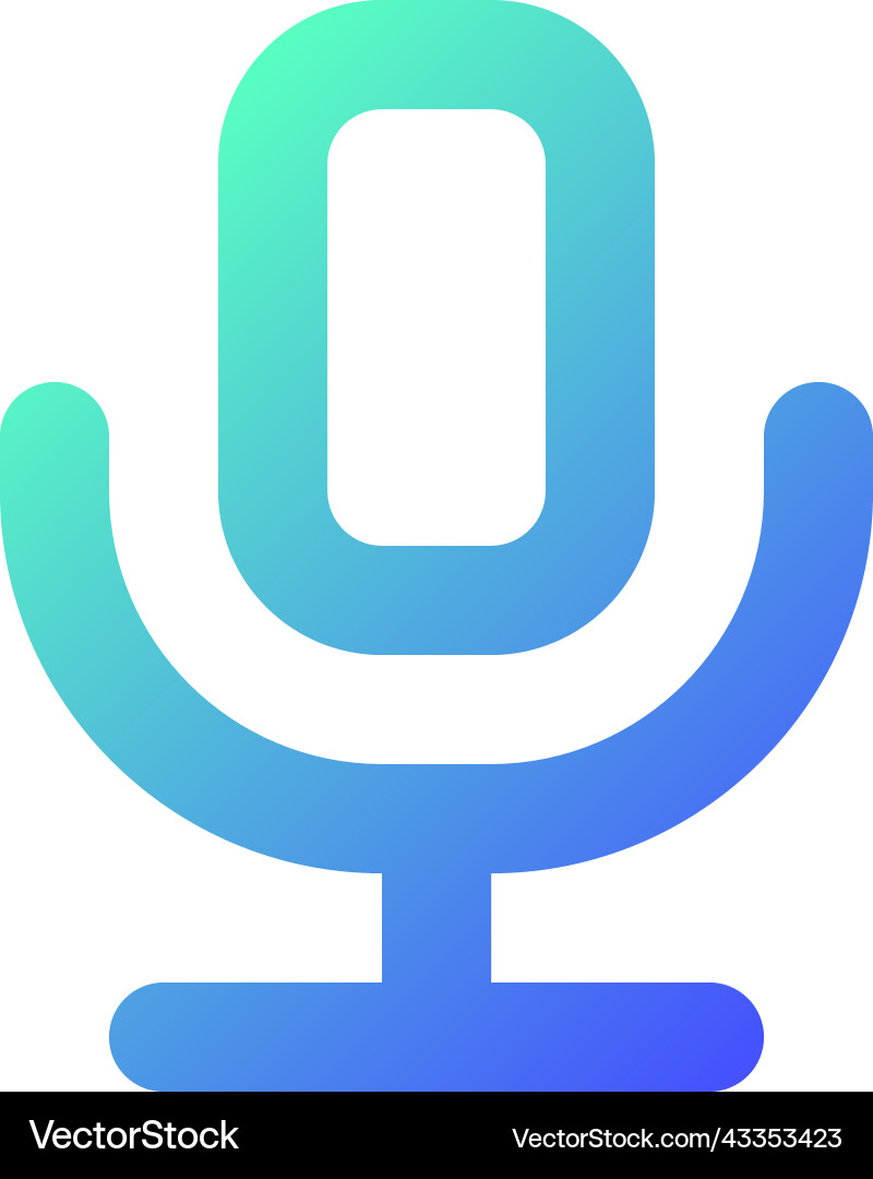 Microphone pixel perfect gradient linear ui icon Vector Image
