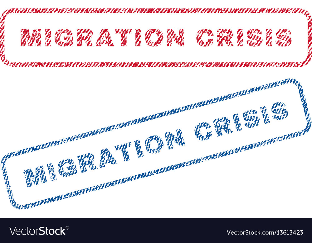 Migration crisis textile stamps