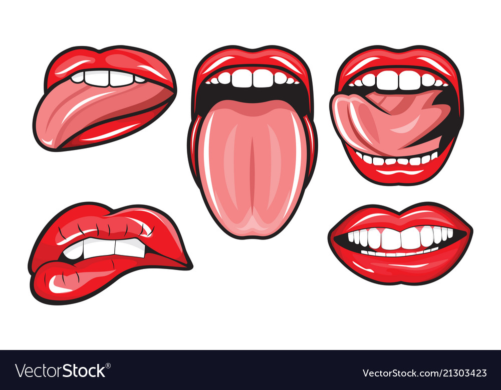 Red lips Royalty Free Vector Image - VectorStock