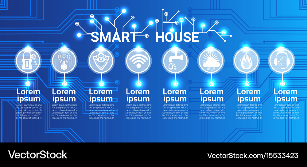 Smart house technology control system icon Vector Image