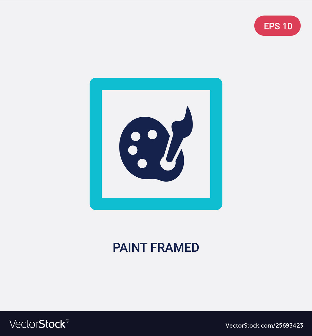 Two color paint framed icon from art and design Vector Image