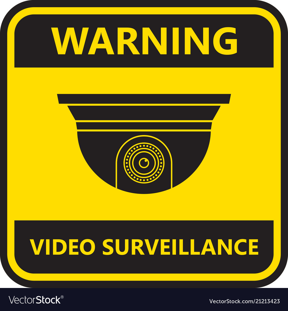 Video surveillance sign cctv camera Royalty Free Vector