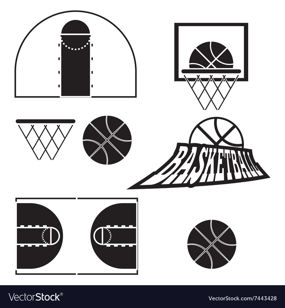 Basketball game objects icons