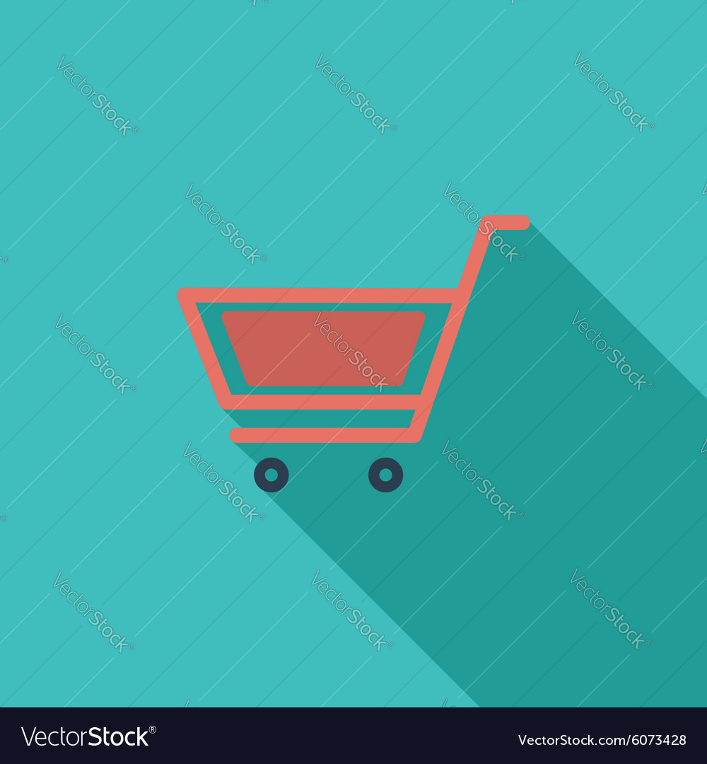 Cart flat single icon Royalty Free Vector Image