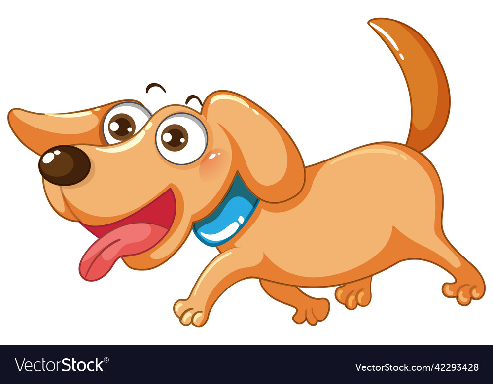 Cute simple dog cartoon character Royalty Free Vector Image