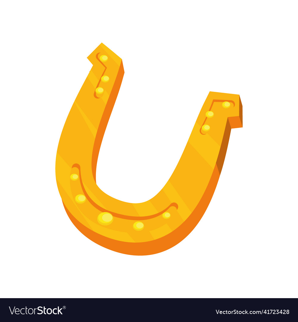 Golden horseshoe Royalty Free Vector Image VectorStock
